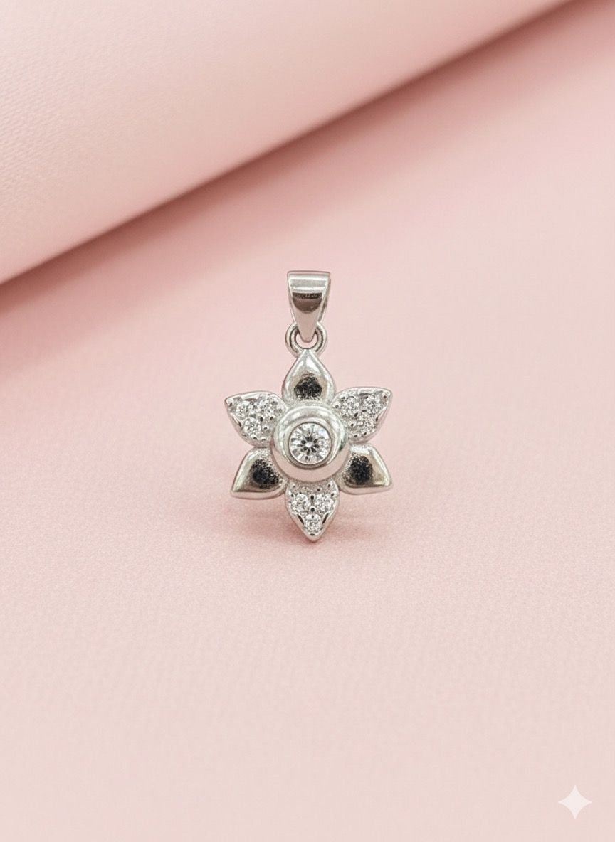 92.5 Silver Lotus Flower Fancy pendant